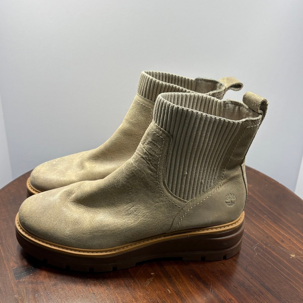 Timberland‎ Cervinia Valley Chelsea Boots Womens Size 9.5 Tan Leather ReBOTL